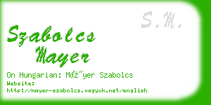 szabolcs mayer business card